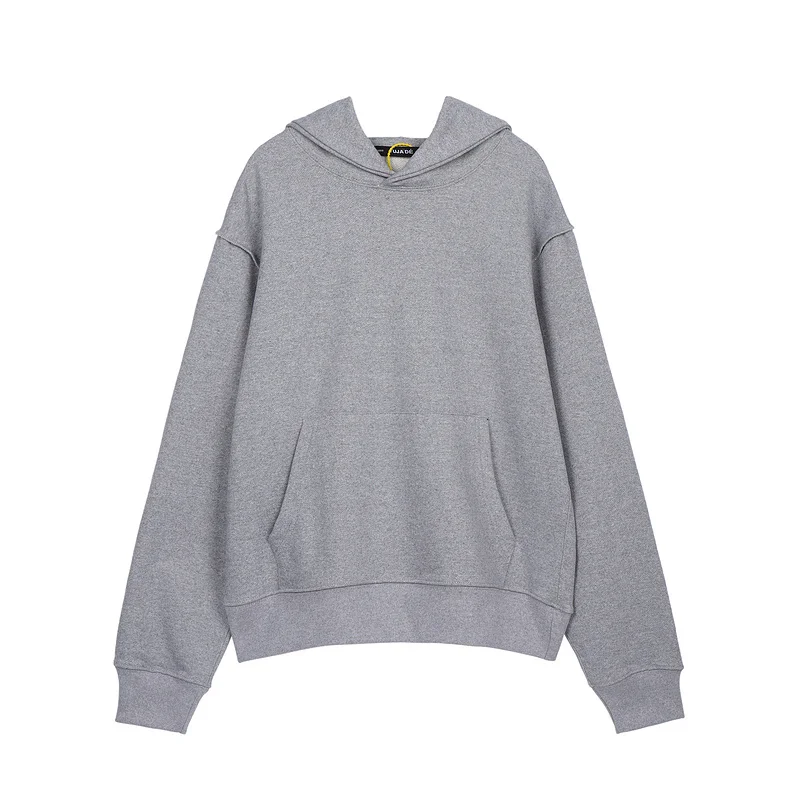 

VUJA DE 2021 Winter Solid Color Hooded Sweatshirt Hiphop Oversize High Street Hoodies Men Women 100% Cotton Hoodie