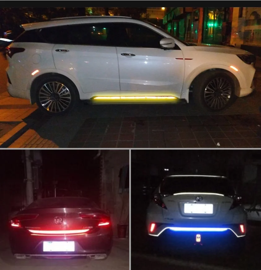 Car Trunk Reflective Strip Stickers for Hyundai Creta Tucson Solaris E53 VW Golf 4 7 Tiguan Kia Rio Ceed | Автомобили и мотоциклы