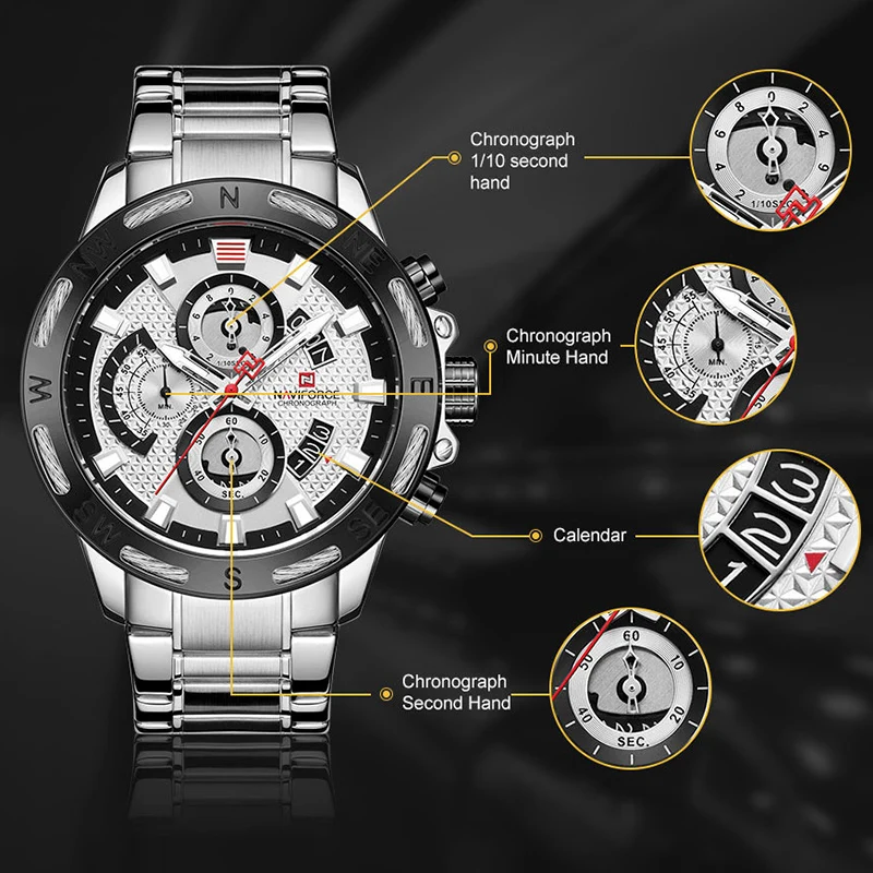NAVIFORCE мужские часы лучший бренд класса люкс бизнес модные кварцевые часы мужские наручные часы военные часы мужские Relogio Masculino
