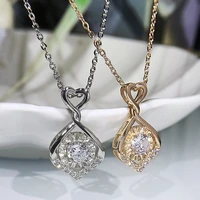 huitan women necklace twist heart design bridal wedding engagement accessories with dazzling cubic zirconia aesthetic jewelry