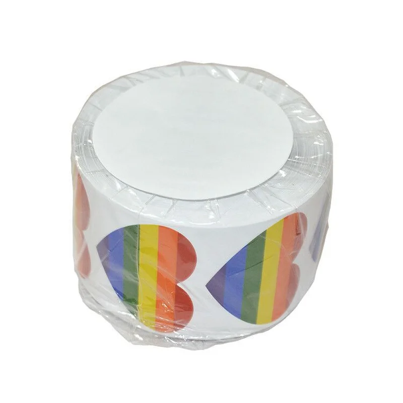 Наклейки радужные в форме сердца для гомосексуалистов 500 шт. | Автомобили и