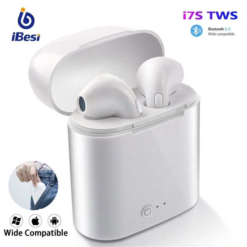 I7s TWS беспроводные Bluetooth наушники мини стерео бас Спортивная гарнитура с зарядной