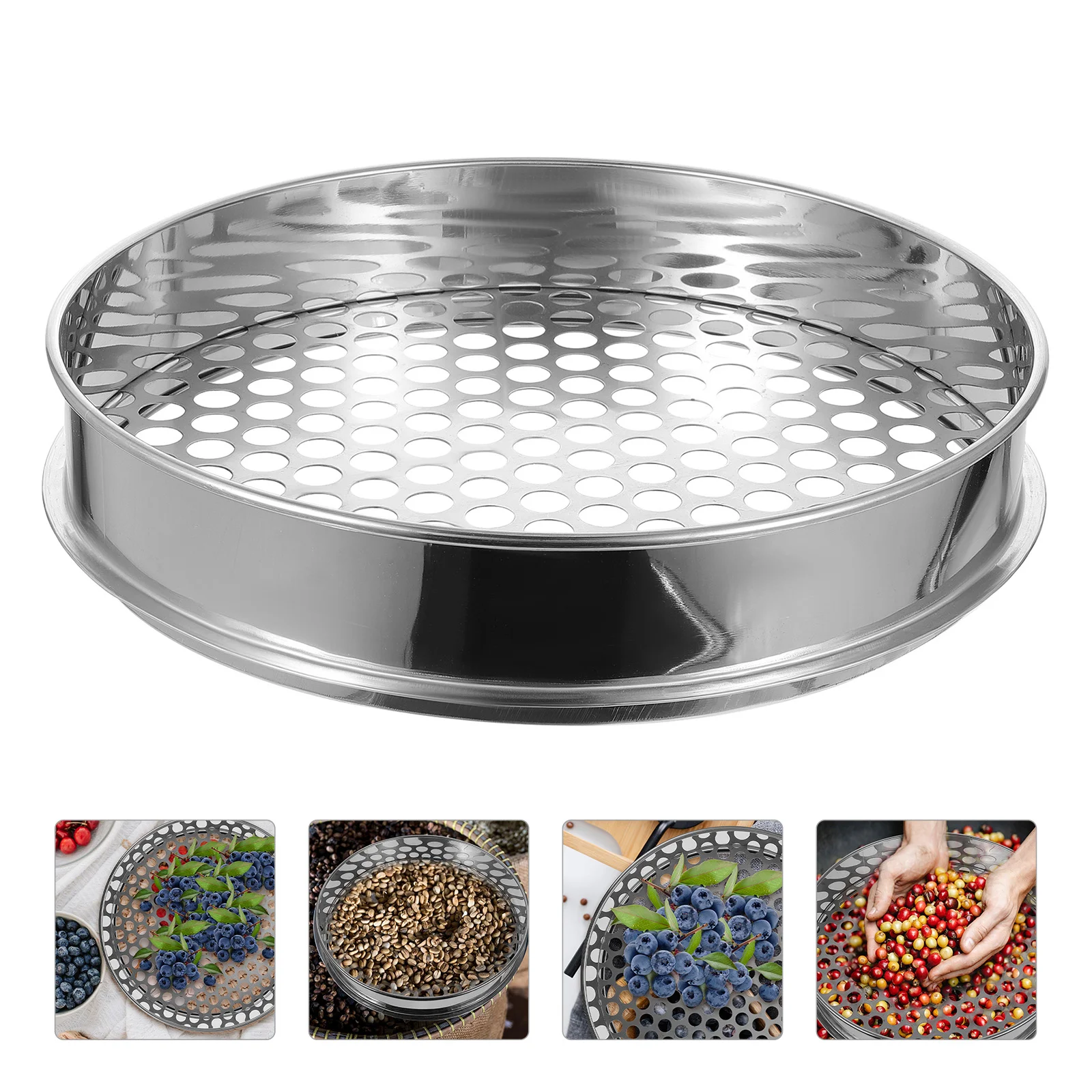 

1 шт. Черничное сортировочное сито, круглая сетка из нержавеющей стали для дома (серебристое)