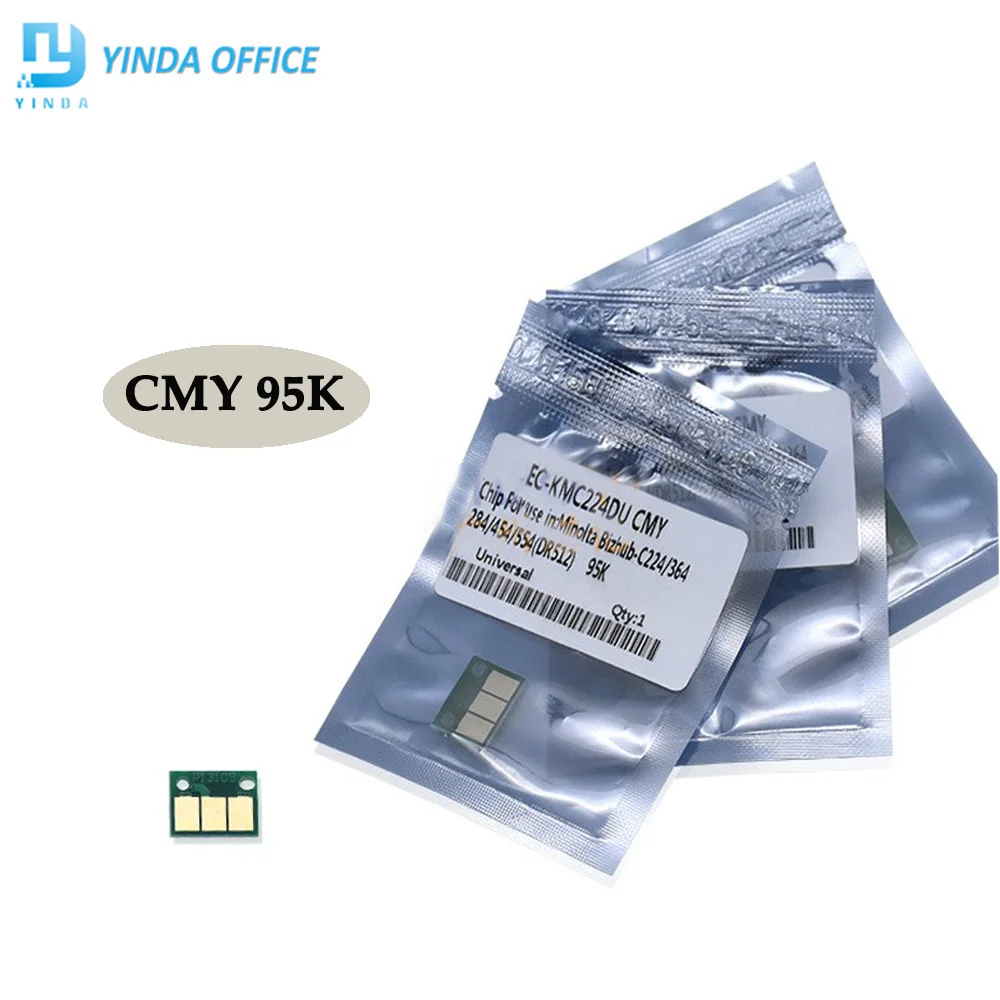 4 шт. DR512 C224 барабан чипы для Konica Minolta Bizhub C224 C364 C284 C454 C554 C7822 C7828 Фотобарабан картридж чип сброса