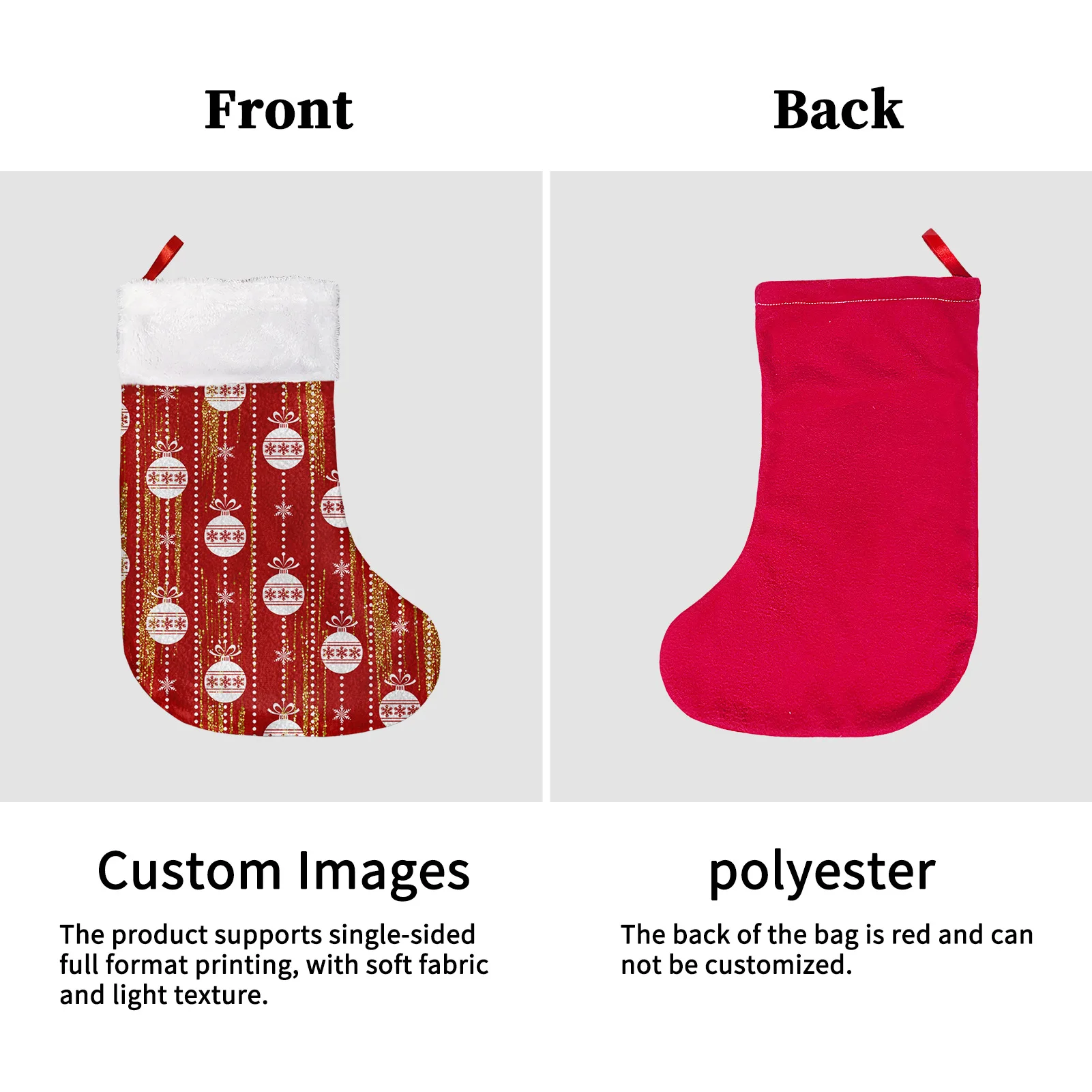 Dropshipping Personalized Custom Picture Christmas Stockings Santa Claus Sock Gift Kids Candy Bag Hanging Xmas Tree Ornament | Дом и сад
