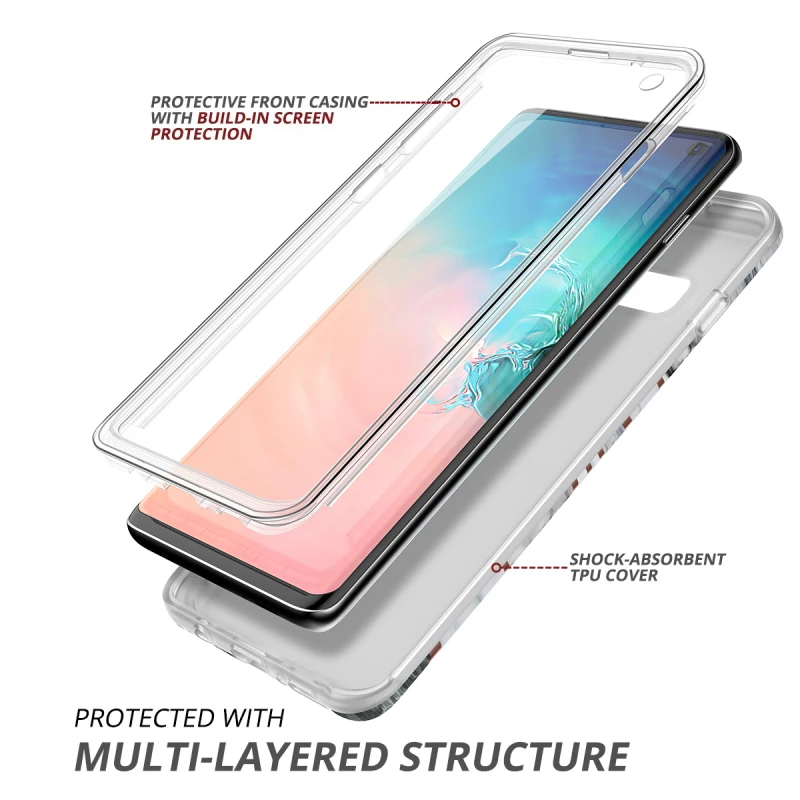 Мраморный чехол для samsung Galaxy A50 S10e, противоударный бампер, мягкий чехол, Встроенный протектор экрана для S10 Note 9 10 plus, чехол