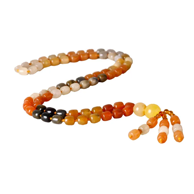 Золотое шелковое Нефритовое ожерелье цепочка для свитера подвеска барабанные