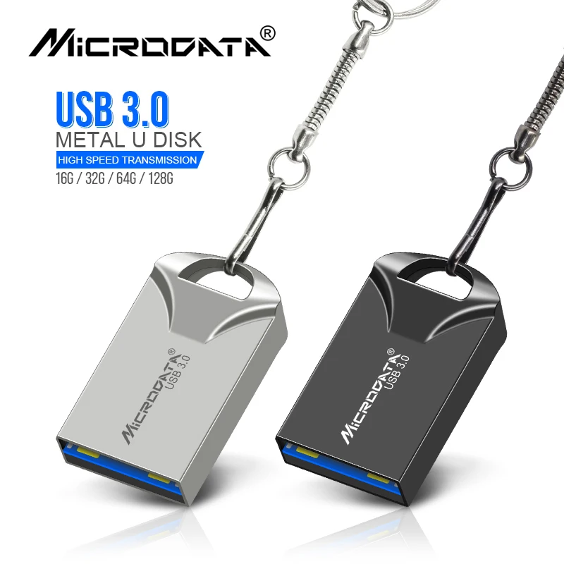 

Мини USB 3,0 USB флеш-накопитель 16 ГБ 32 ГБ металлическая Флешка 64 Гб 128 ГБ Водонепроницаемая Флешка USB флеш-карта памяти с ключом