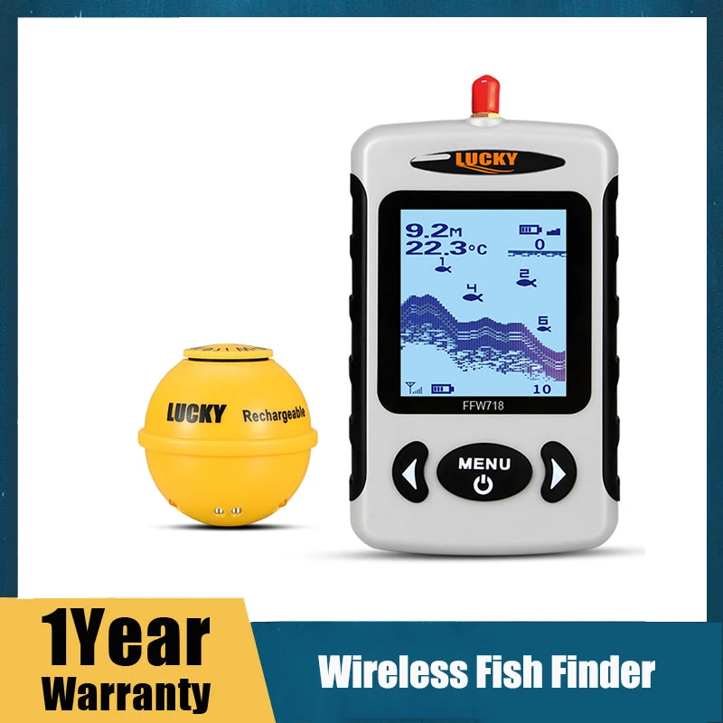 Беспроводной портативный рыболокатор Lucky Fishing длиной 45 м/135 футов сонар глубина