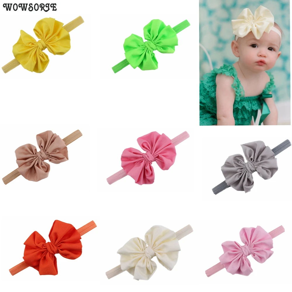 

Baby girls hair bow flower Headband Kids Girls Bowknot Elastic Hair Band Headwear Newborn Head Band children hair Accessories