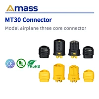 amass 5 pairs mt30 black yellow motor esc three core dc motor plug aeromodelling battery connector