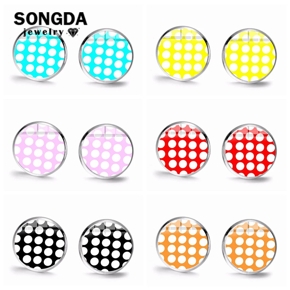 SONGDA конфеты Цвета волновой точки серьги гвоздики темпераментные Модные Простые