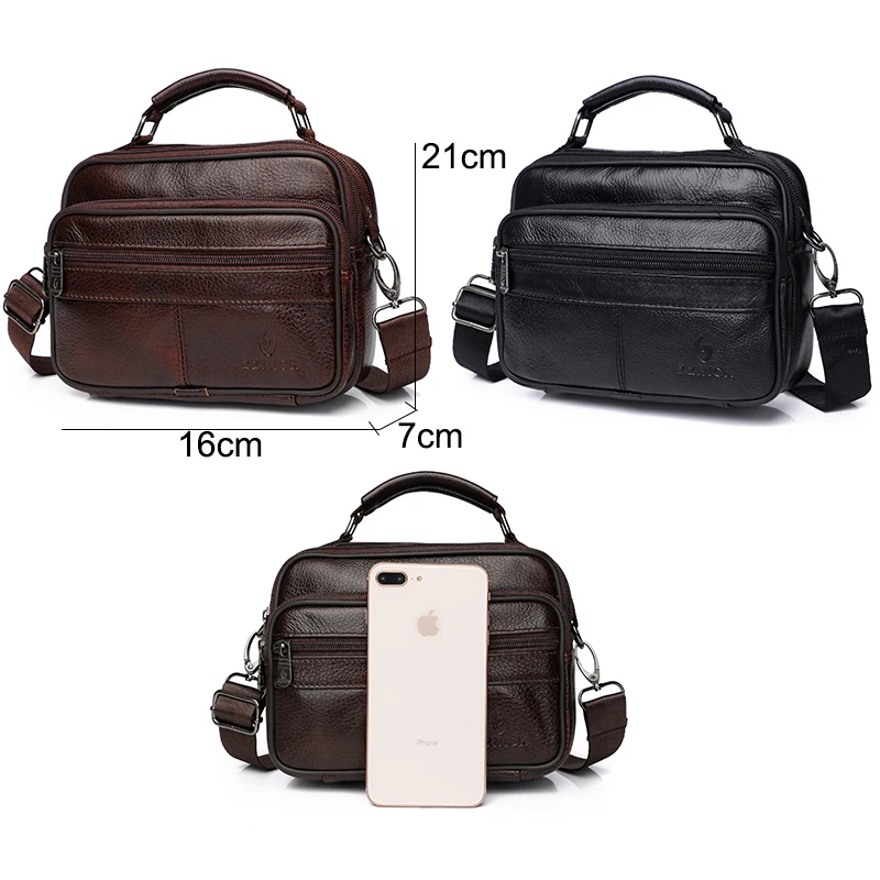 

Men's Genuine Leather Shoulder Bag Messenger Bags Men's Bag 2020 Crossbody Handbag Male Leather Shoulder Bags Large Capacity KSK