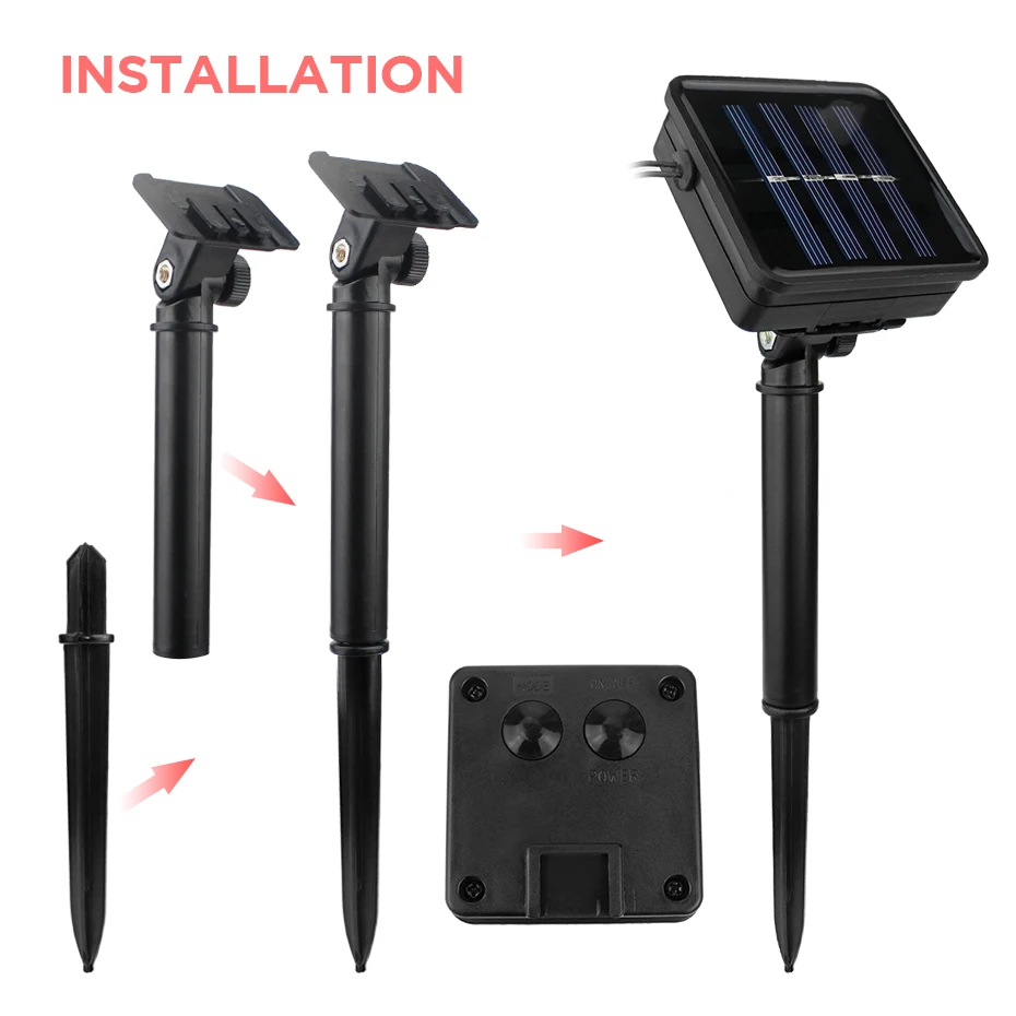 Светодиодная гирлянда на солнечной батарее с теплым белым/RGB светодиодами