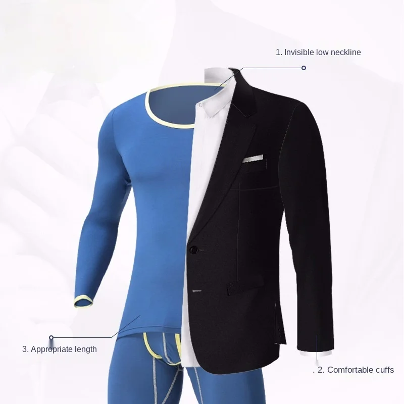 

BOBTXS Men's tight basic round neck modal thermal underwear