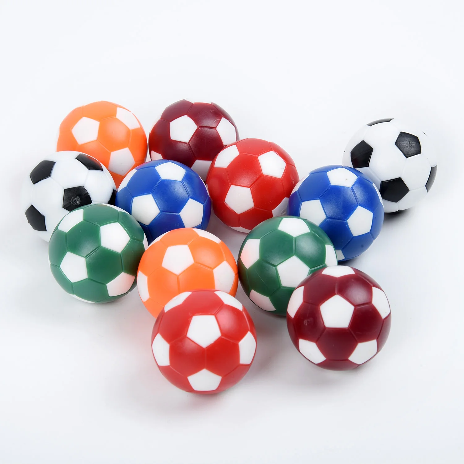

12pcs Coloful Mini Footballs Plastic Ball Table Top Soccer Game Replacement