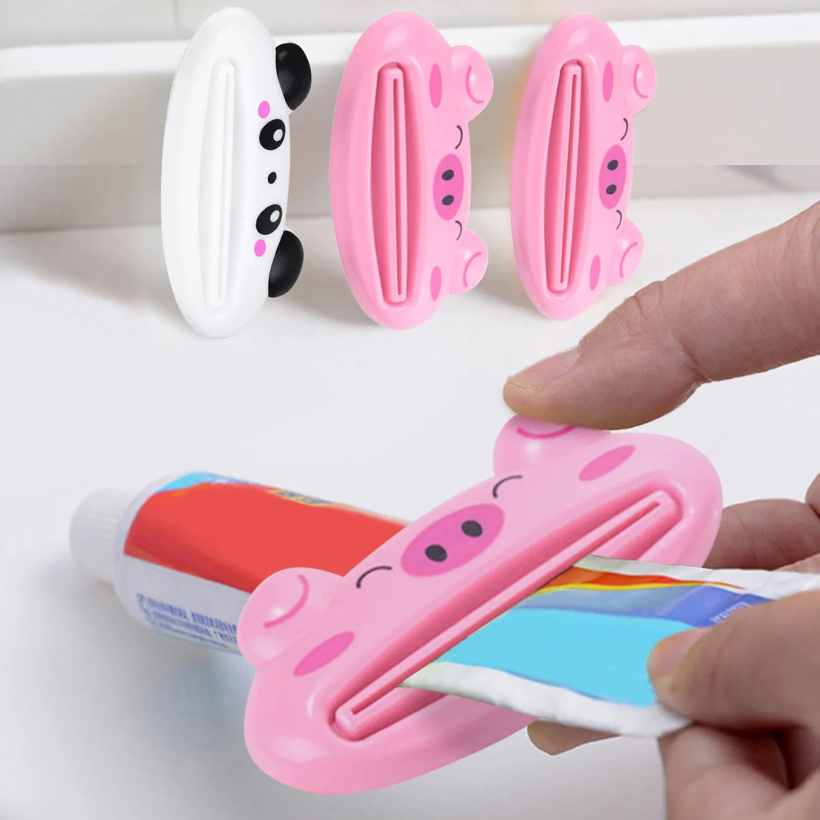 

2PCS Toothpaste Squeezers Cartoon Toothpaste Extruder Squeezer Cleanser Squeezer Dispenser Rolling Holder Bathroom Accessories