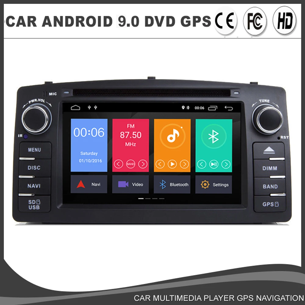 Qcta core Android 9 0 автомобильный DVD GPS плеер для Toyota Corolla E120 BYD F3 мультимедиа WIFI 4 Гб + 64 DVR USB