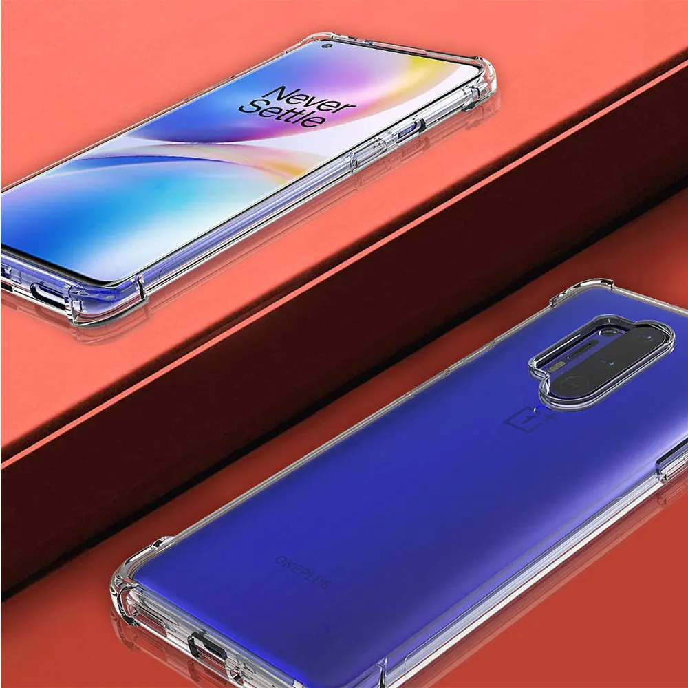 

Shockproof Clear Case for Oneplus 8 One Plus 8 Pro 7 7T 6 Clear Corners Silicone Protective Cover