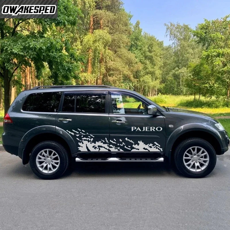 

1set For Mitsubishi Pajero 2 3 4 Sport Car Door Side Sticker OFF ROAD Styling Stripe Auto Body Decor Vinyl Decal DIY Accessories