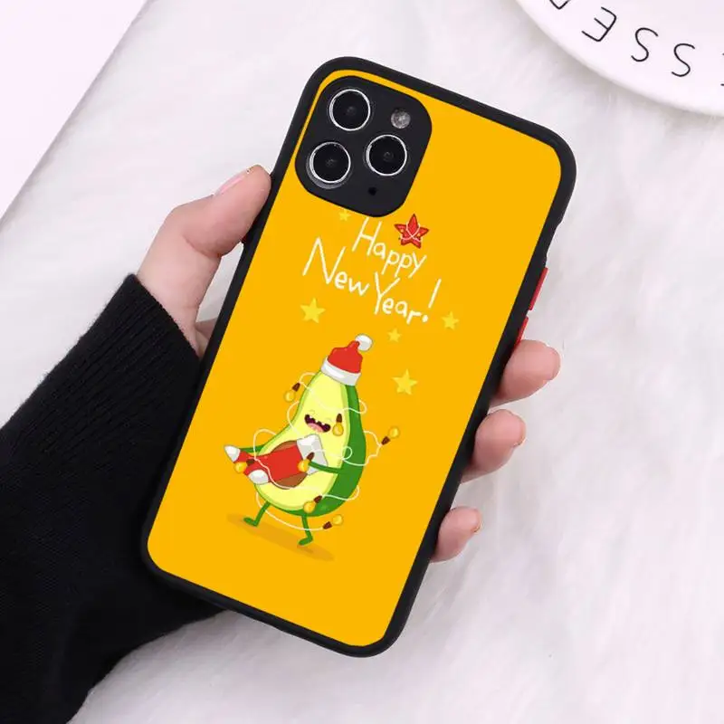 

lovely fruit avocado Funny Phone Case Matte Transparent for iPhone 7 8 11 12 s mini pro X XS XR MAX Plus cover funda