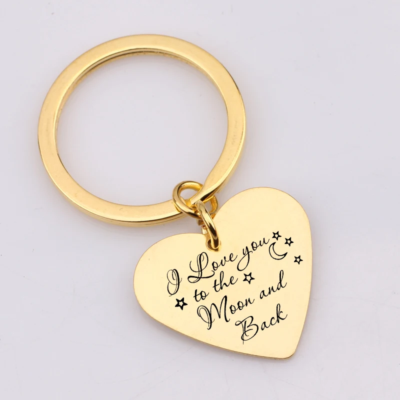 Valentines Day Gift Keychain I Love You Moon and Back Couple Christmas Gifts for Lover Fashion Simple Bag Charm | Украшения и