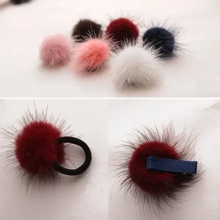 Детские резинки для волос M MISM розовые с помпоном аксессуары | Детская одежда и