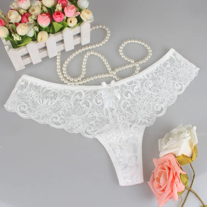 

Cotton Panties Women Sexy Lace edge V Waist G-String flowers Low waist Underwear Female T-back Underpants S-XL Lady Bikini Panty