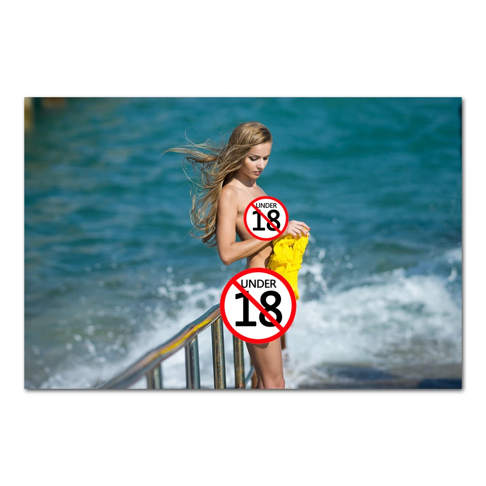 Обои с изображением светлой девушки по морю настенные художественные плакаты и