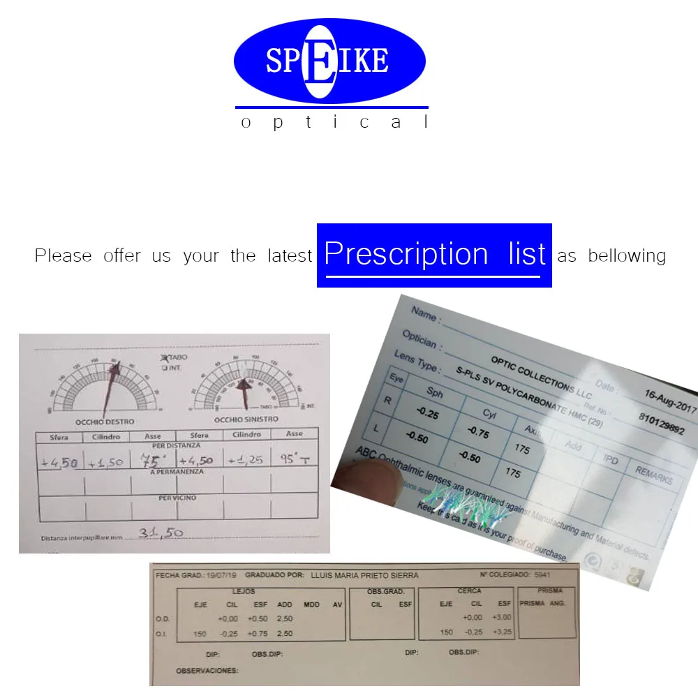 

PAL Professional Personal Customized Wide-field Interior Free Form Progressive Lens Anti Blue Light Multi-focal Addition Lens