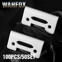 wahfox 100pcs50set ceramic movable blade 2 hole stagger tooth ceramic blade with box for cordless clipper replaceable blade