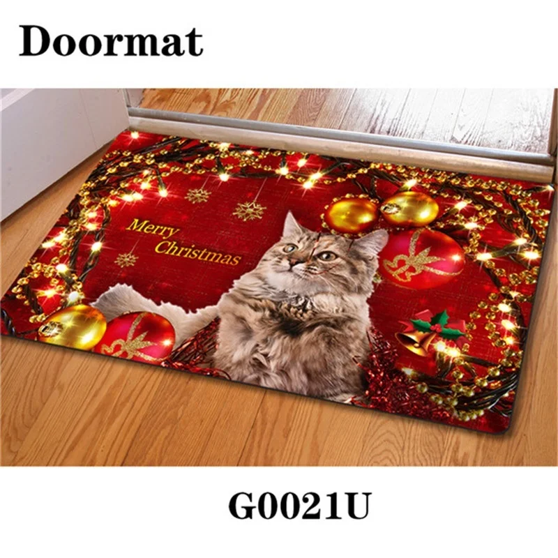 Рождественский Придверный коврик BLRISUP с милым мультяшным рисунком напольный для
