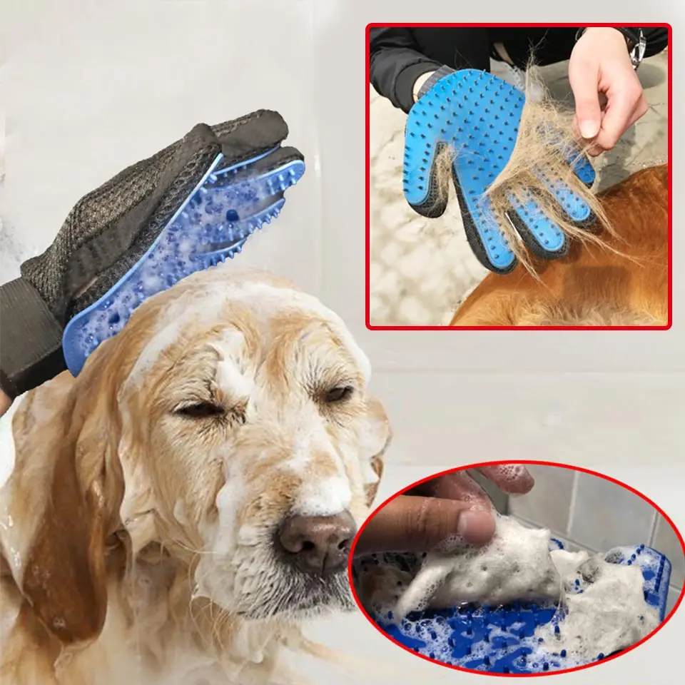 Щетка для груминга собак и кошек щетка вычесывания шерсти левой правой рукой