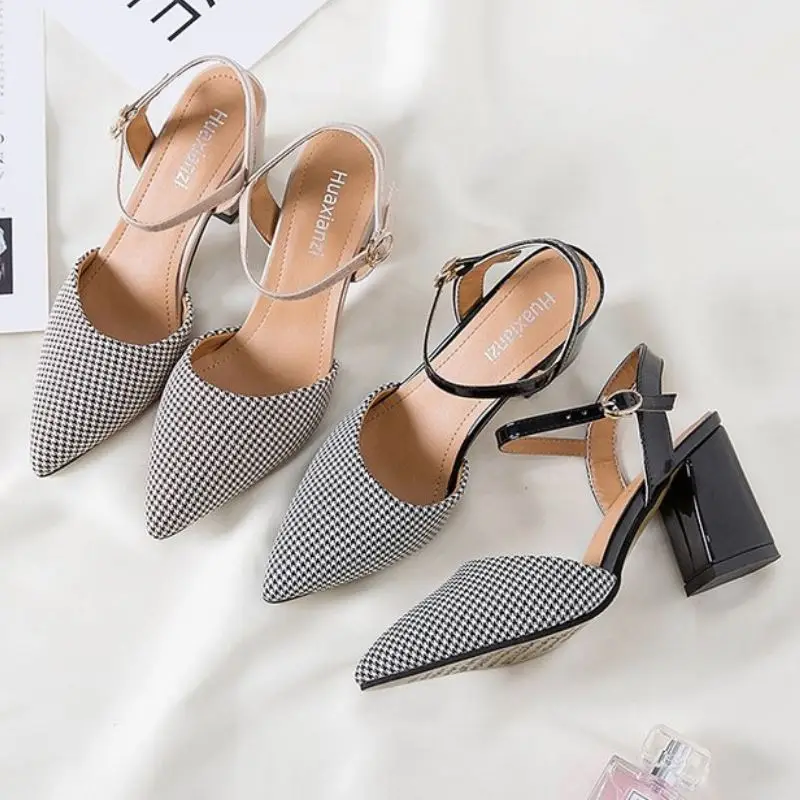 Taoffen/женские сандалии для вечеринок клетчатая Офисная Женская Летняя обувь из