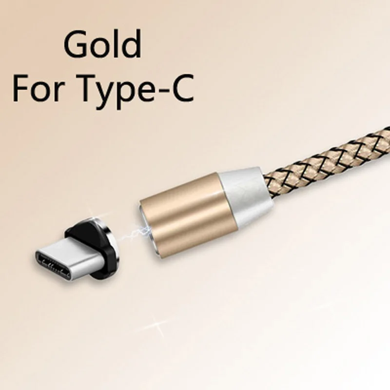 Магнитный usb-кабель type C для быстрой зарядки телефона, Магнитный провод, зарядное устройство для huawei mate 30 20 10 Pro P30 P20 P10 Lite Plus Pro - Цвет: Gold For Type-C