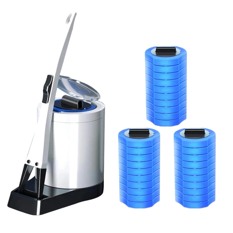 

Одноразовый инструмент для чистки туалета-1 палочка для туалета, 1 коробка для хранения и 30 насадок для туалетной палочки, для чистки туалета...