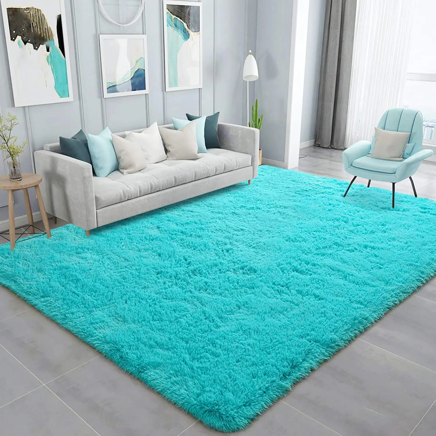 

Soft Fluffy Area Rug Fluffy Living Room Carpet Modern Shaggy Area Rug for Bedroom Home Decor Carpet Large Indoor Mat for Girls