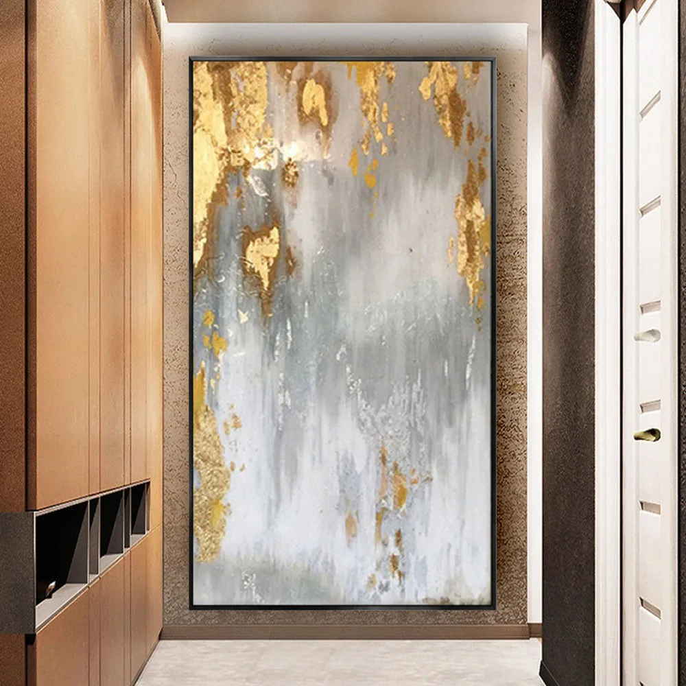 

Modern Abstract Handmade Oil Painting On canvas Large Size Wall Art Golden Tree Gold Leaf Home Decor For Living Room