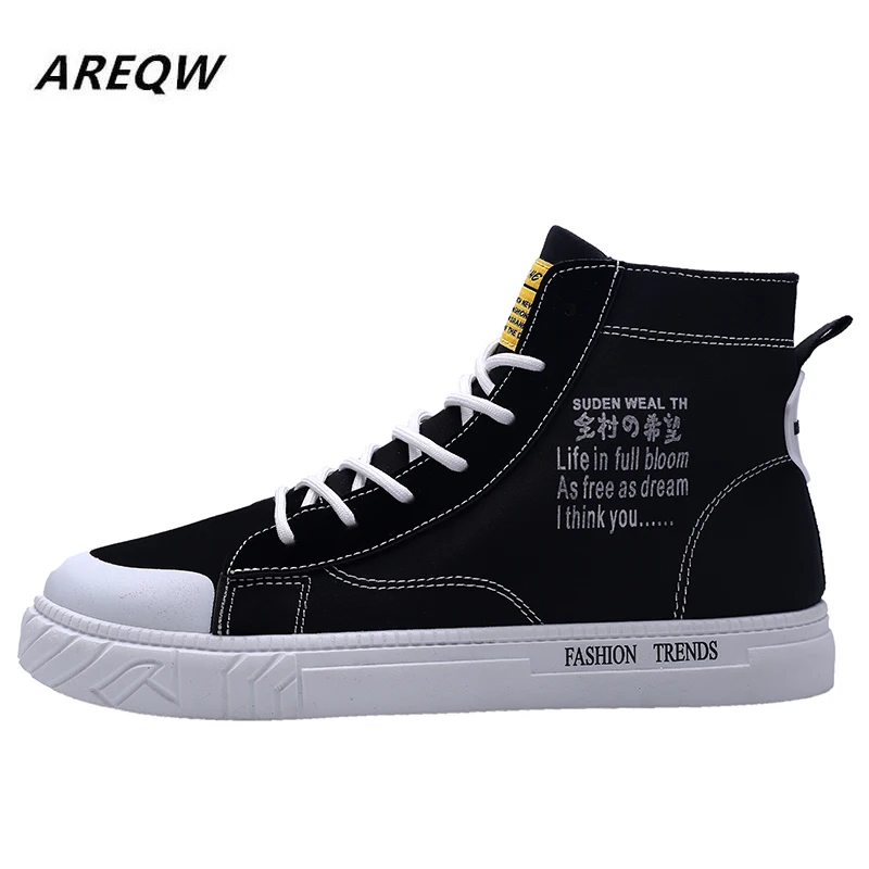 2019 Men's Fashion Hot Canvas Shoes High To Help Breathable Comfortable Rubber Non-slip Wear-resistant Sneakers | Обувь