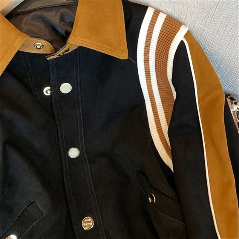 Куртка-бомбер женская однобортная модный пиджак с отложным воротником