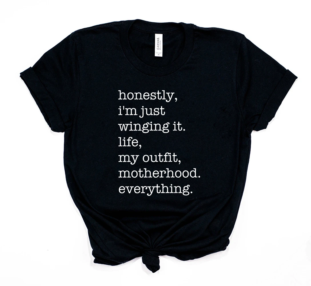 

Funny Mom Life Shirt Cool Mom Shirt Women Winging It T-Shirt Motherhood Shirts