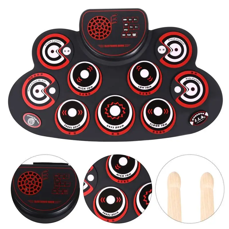 

USB Charging Electric Drum Hand Roll Up Drum Set Portable Drum Kit Practice Drum