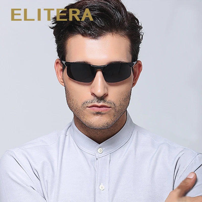 Мужские поляризованные зеркальные солнцезащитные очки ELITERA из алюминия мужские
