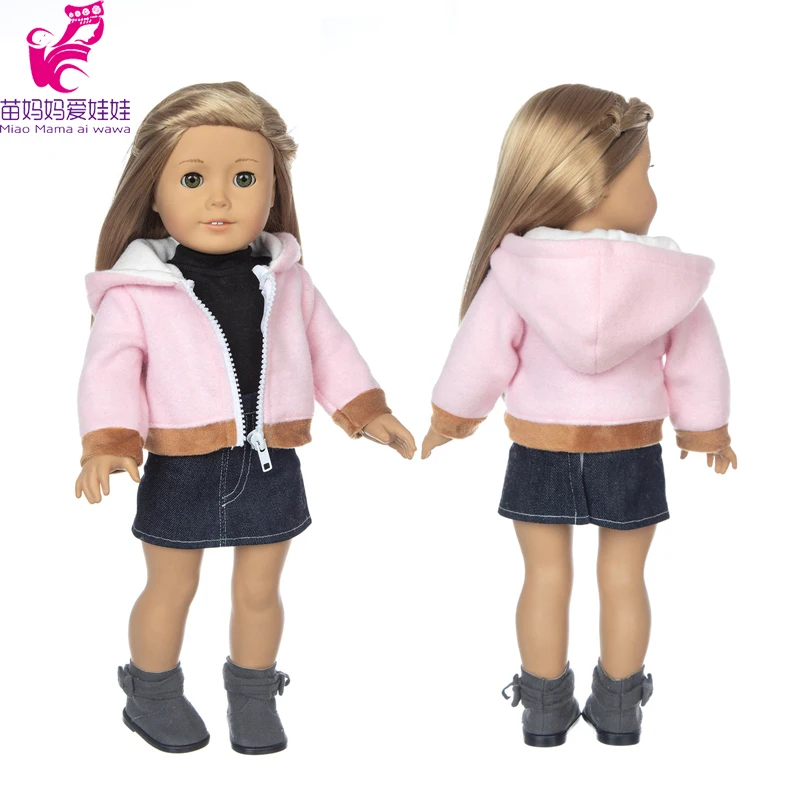 

Пальто для куклы 18 дюймов куклы девушки одежда комплект 43 см для ухода за ребенком для мам, в клеточку, детское Кукольное подарки на день рож...