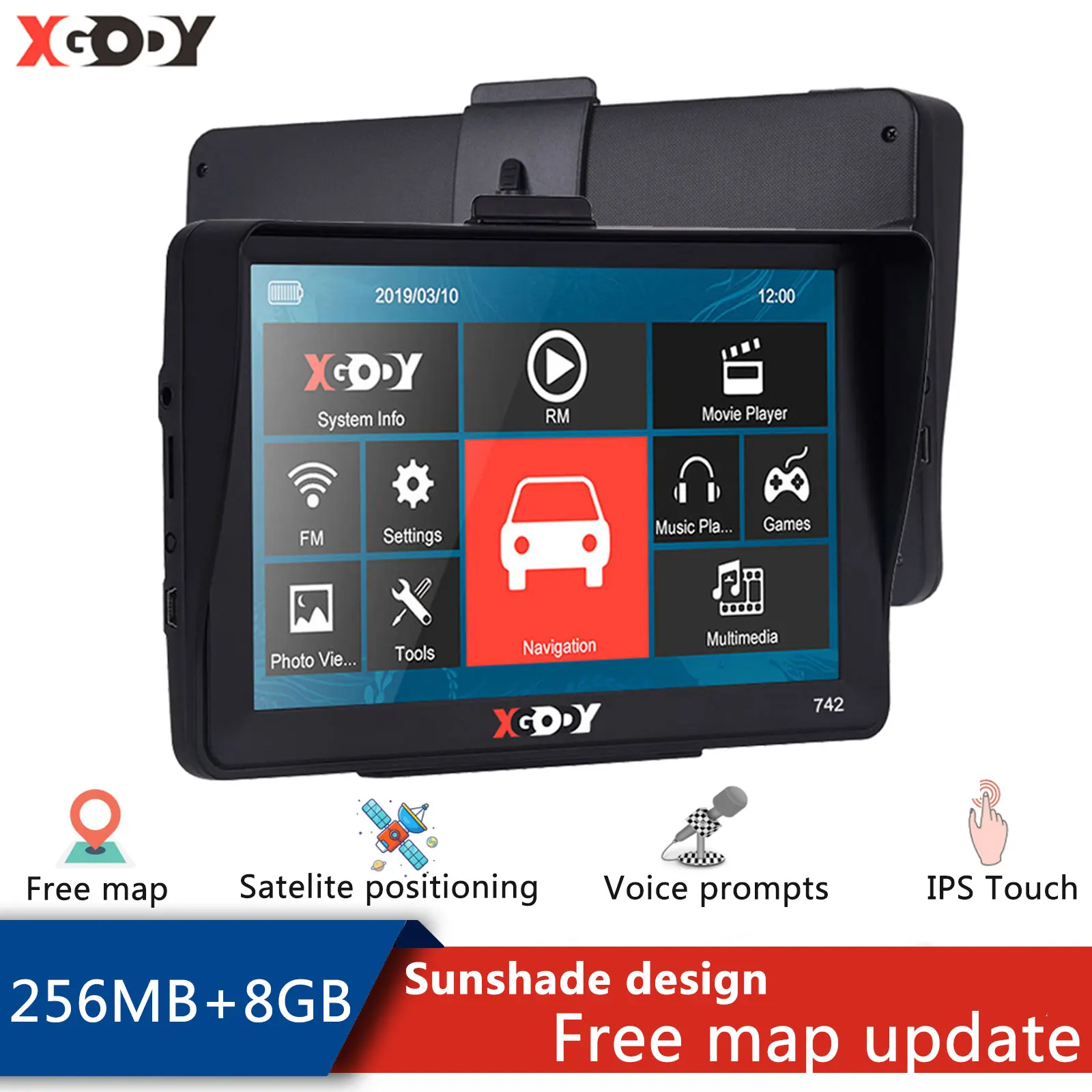 Автомобильный GPS-навигатор Xgody 7-дюймовый автомобильный GPS-Автомобильный