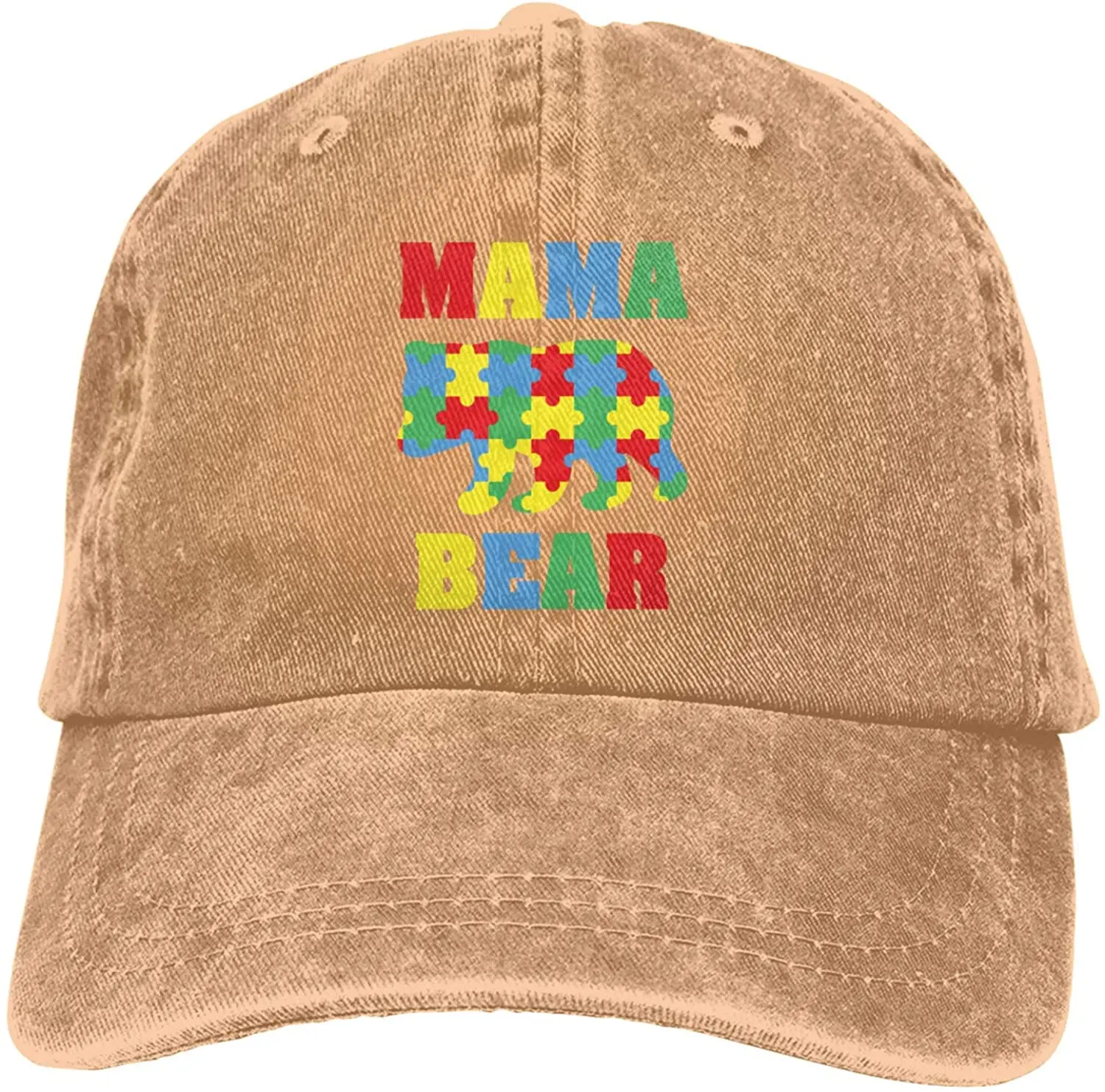 

Mama Bear Autism Awareness Denim Dad Hat Cotton Vintage Baseball Cap Jeans Casquette Adjustable Trucker Caps