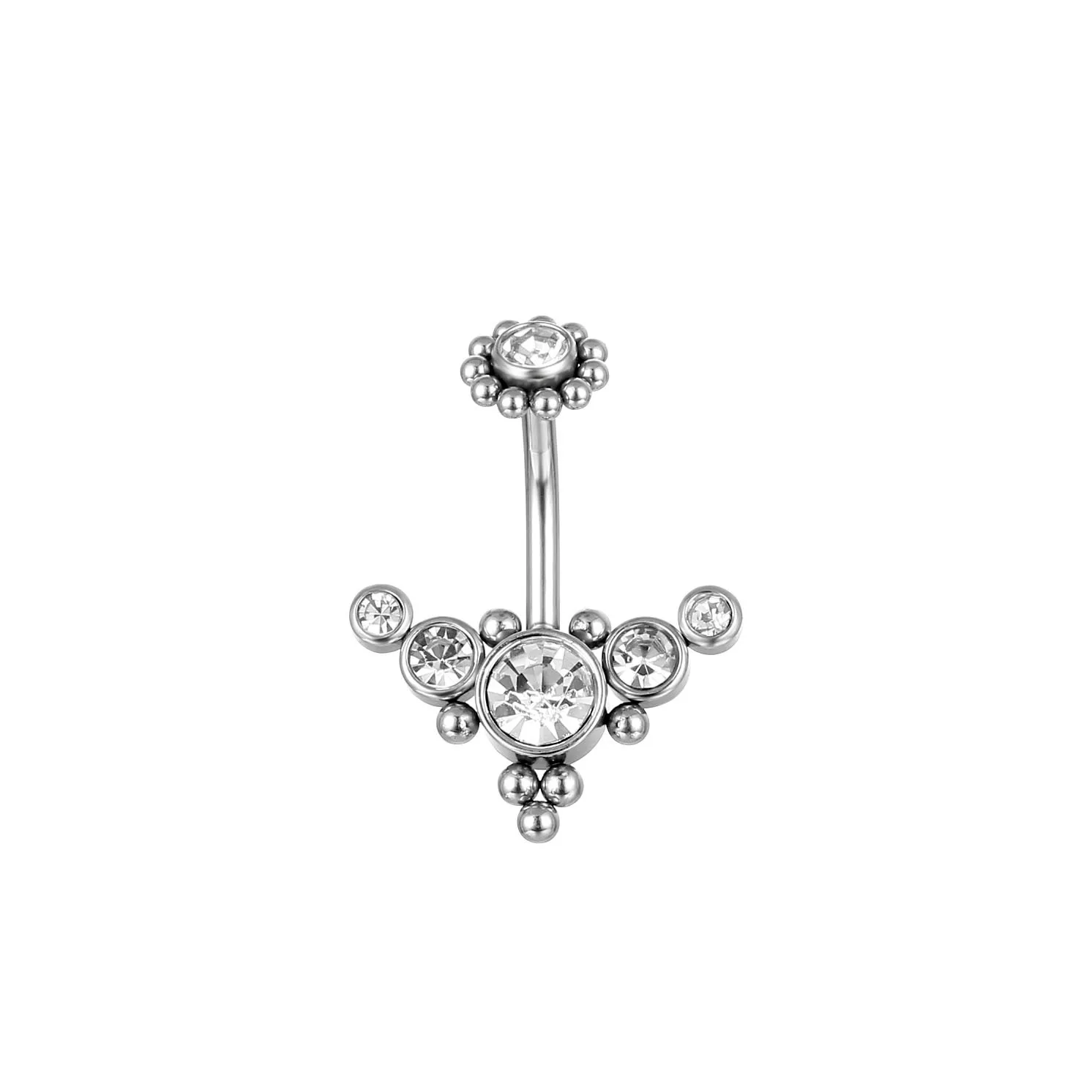 

2Pcs Zircon Sexy Belly Button Ring Titanium Steel Dangling Navel Piercing Body Barbell Jewelry Belly Rings Woman Accessories