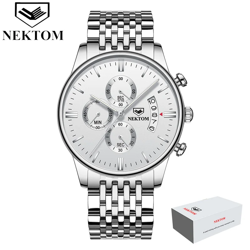 C9(with box) Дропшиппинг Relogio Masculino роскошные Брендовые Часы для мужчин бизнес хронограф часы мужские водонепроницаемые кварцевые наручные часы - Цвет: C9(with box)