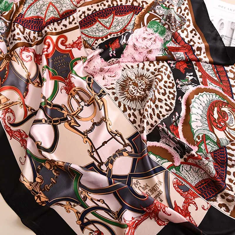 foulard femme Шелковый Хиджаб роскошный женский шарф бренд длинный платок для дам модные Шали Обертывания бандана для женщин