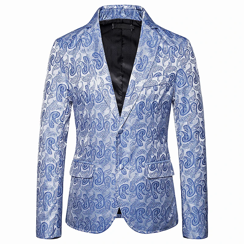 ZYFG free men flowers embroidery Suits & Blazers Cashew flower pattern suit coat Two buckles design EU size jacket | Мужская одежда